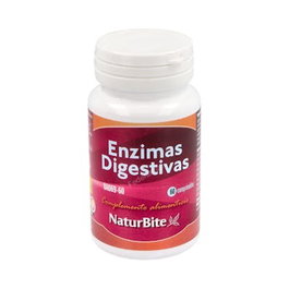 Naturbite Enzimes Digestives 60 Comprimés – Protéase, Amylase, Lipase pour la Digestion