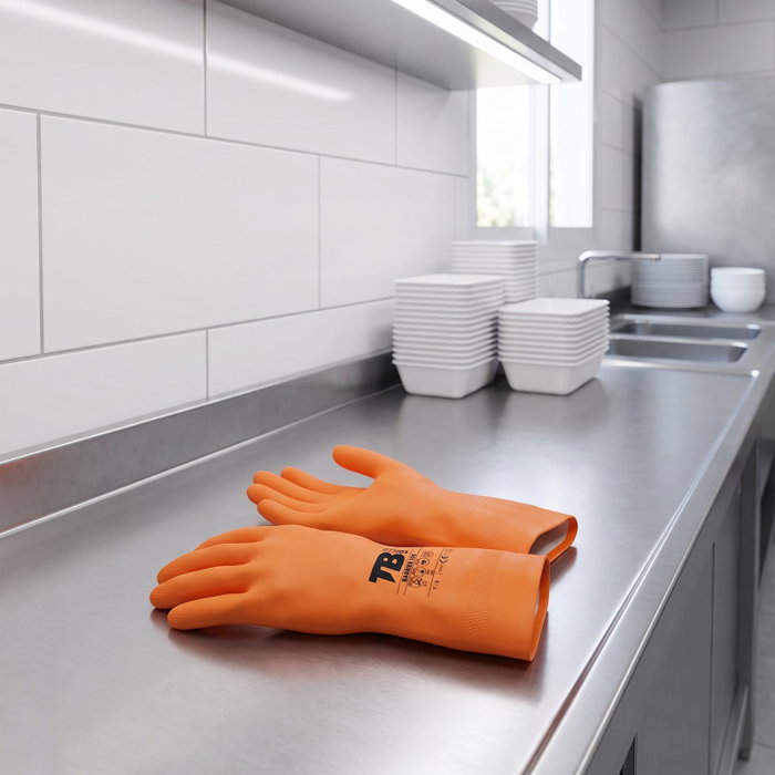 IGARTEX Gants en latex naturel flocage orange 30cm Taille M IGARTEX Gants en latex naturel flocage orange 30cm Taille M