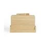 Livoo - Set de 4 Planches à Découper en Bois d'Hévéa avec Languettes et Support de Rangement 26x18 cm - Réf. MES142