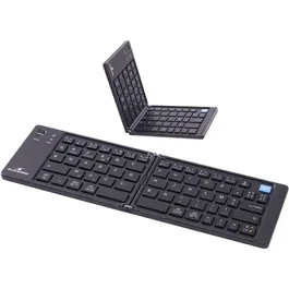 Bluestork KB-MINI-FOLD/FR Clavier sans fil Bluetooth pliable AZERTY noir - Compatible PC, tablette, smartphone, TV - Touches ciseaux - Ultra portable