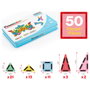 PICASSO TILES Jeu de construction avec 50 blocs magnétiques en plastique, pour créations géométriques 3D, apprentissage des couleurs et développement spatial