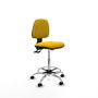 PIQUERAS Y CRESPO Tabouret Isso Asynchrone Tissu Jaune Structure Chromée
