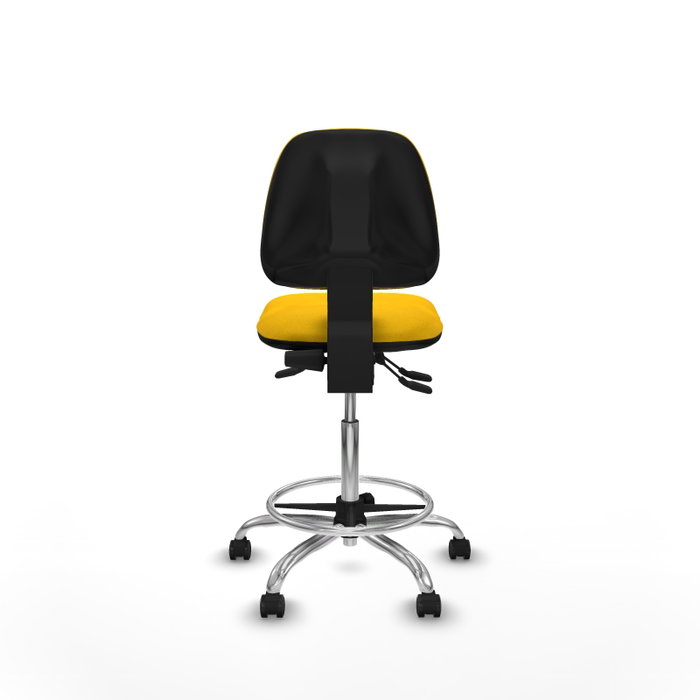 PIQUERAS Y CRESPO Tabouret Isso Asynchrone Tissu Jaune Structure Chromée