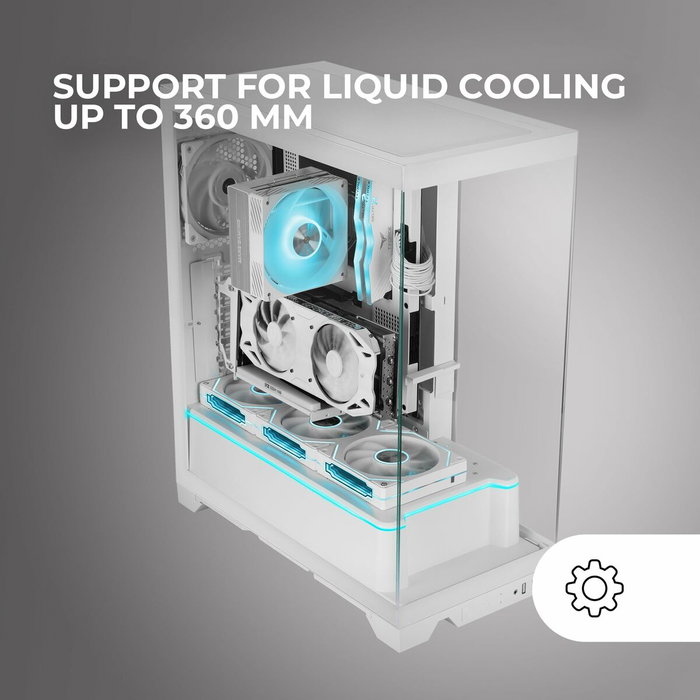 Boîtier ATX semi-tour Mars Gaming MCPRISMAW Blanc Boîtier ATX semi-tour Mars Gaming MCPRISMAW Blanc