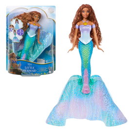 Mattel Poupée Disney Princess Ariel Transformable Humaine à Sirène avec Robe Bleue et Coquillage HLX13