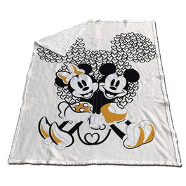 DISNEY Couverture Mickey et Minnie Sherpa Coral 130x170 cm - Couverture polaire douce 100% polyester