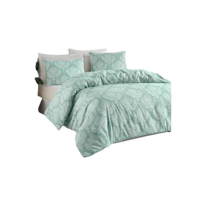 BigBuy Home Parure de lit Vert d'eau 220 x 240 cm, 3 pièces