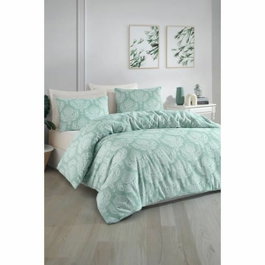 BigBuy Home Parure de lit Vert d'eau 220 x 240 cm, 3 pièces