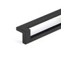 Emuca Lot de 5 poignées pour meubles Ribarroja, L144mm, entraxe 128mm, Zamak, Peint en noir