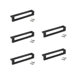 Emuca Lot de 5 poignées pour meubles Ribarroja, L144mm, Entraxe 128mm, Noir