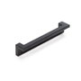 Emuca Lot de 5 poignées pour meubles Ribarroja, L144mm, entraxe 128mm, Zamak, Peint en noir