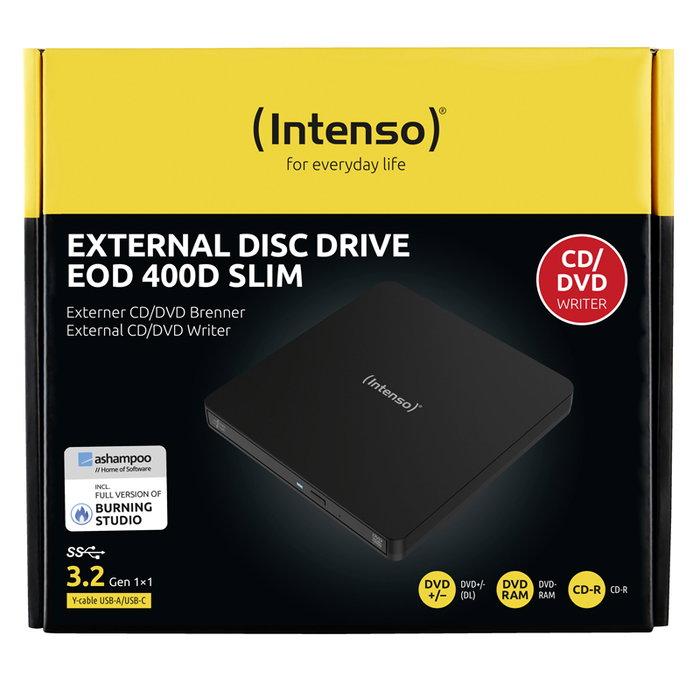 Intenso EOD 400D Slim Graveur externe CD/DVD, Noir Intenso EOD 400D Slim Graveur externe CD/DVD, Noir