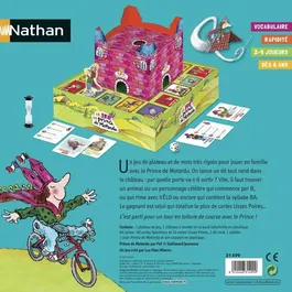 Nathan - Jeu de société Le Jeu du Prince de Motordu - Jeu de plateau à partir de 6 ans avec dés et cartes récompenses pour s'amuser avec les mots