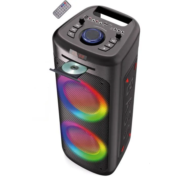 Inovalley Enceinte lumineuse MS06-CD-XXL avec lecteur CD, Bluetooth 5.0, 1000W, fonction Karaoké INO3760024827140 Inovalley Enceinte lumineuse MS06-CD-XXL avec lecteur CD, Bluetooth 5.0, 1000W, fonction Karaoké INO3760024827140