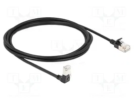 DELOCK Câble Ethernet Patch Cord S/FTP Cat 6a 2m Noir