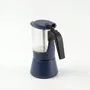 Inoxibar Cafetière italienne Clair 6 tasses Bleu en verre borosilicaté induction soupape sécurité