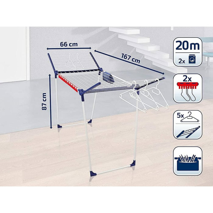 Leifheit Pegasus 200 Solid Comfort Blanc/bleu