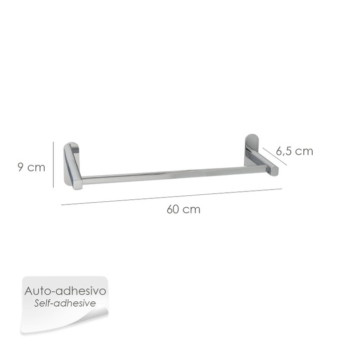 MAURER Porte-serviettes barre inox adhésif 60 cm MAURER Porte-serviettes barre inox adhésif 60 cm