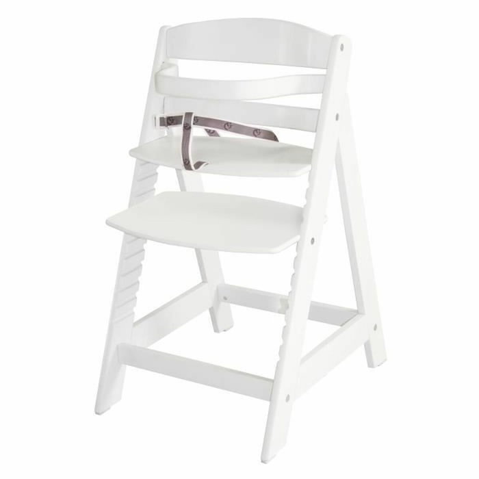ROBA Chaise Haute Évolutive Sit Up III en Bois - Blanc et Gris ROBA Chaise Haute Évolutive Sit Up III en Bois - Blanc et Gris