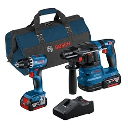 Bosch Professional Combo-kit Perceuse-visseuse sans fil GSR 18V-45 et marteau perforateur GBH 18V-22 avec batterie 4,0 Ah - Outils électroportatifs professionnels