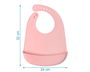 KioKids Babero Blandito en Silicona Rose - Bavoir imperméable ajustable avec poche attrape-miettes, recommandé +4 mois