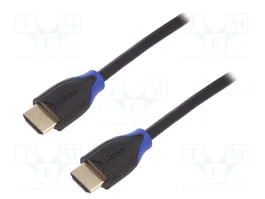 LOGILINK Câble HDMI 2m 2.0 avec Ethernet, 4K/60Hz, Noir
