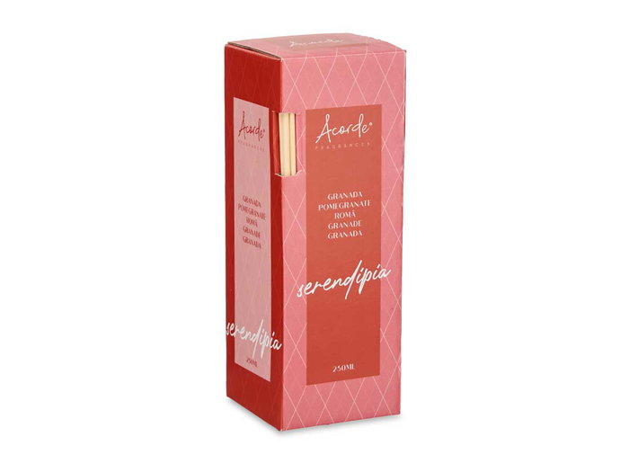 Acorde Mikado Bougie Parfumée Grenade 250 ml avec Bâtonnets 8x12x8 cm (Set de 6)