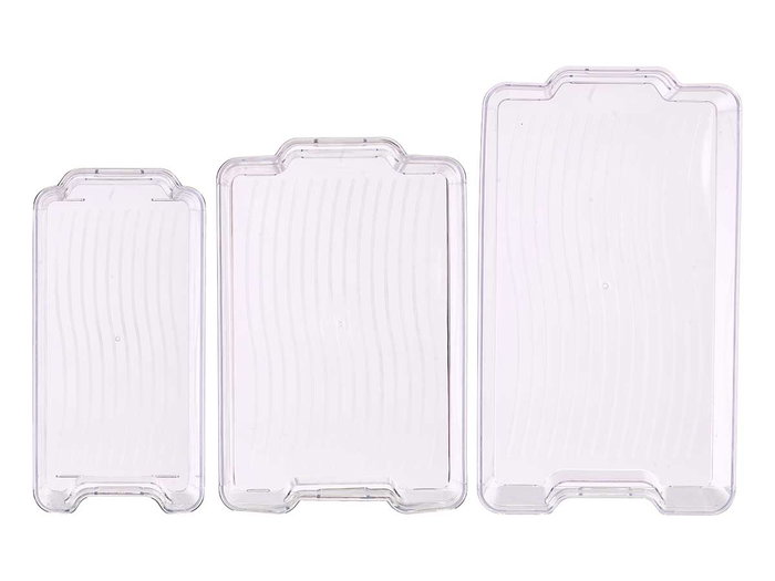 Kinvara Lot de 3 bacs de rangement transparents pour réfrigérateur 37x11x21 cm plastique (Set de 4) Kinvara Lot de 3 bacs de rangement transparents pour réfrigérateur 37x11x21 cm plastique (Set de 4)