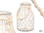 GIFTDECOR Porte-bougie en verre et corde blanc transparent 17 x 27 x 17 cm (Set de 4)