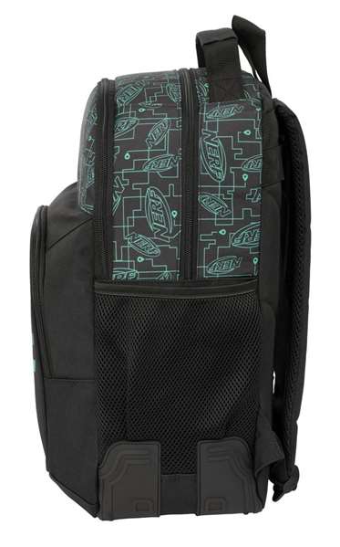 Safta Mochila Doble Adapt.Carro Nerf Nerf "Game" 32x42x15 cm, Sac à dos double adapté au chariot pour jouets Nerf