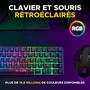 The G-Lab Combo Hydrogen BKG - Pack gamer clavier et souris filaires - Clavier 60% Azerty noir avec switches précis et souris 6400 DPI - pour gaming et bureau