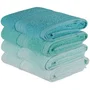 Ensemble de 4 serviettes de main en coton 100% - 50 x 90 cm - Vert marin
