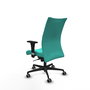 Piqueras Y Crespo Chaise de bureau Albacete confidente, Turquoise, Mécanisme Synchrone, Similicuir