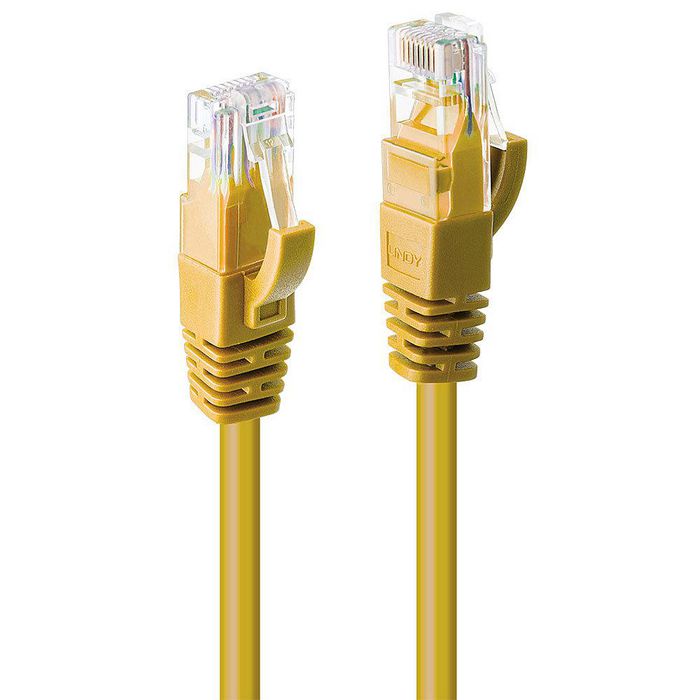 Lindy Câble réseau Ethernet Cat.6 U/UTP 10 mètres RJ45, jaune, contacts dorés, anti-accroc, jusqu'à 1 Gbit/s Lindy Câble réseau Ethernet Cat.6 U/UTP 10 mètres RJ45, jaune, contacts dorés, anti-accroc, jusqu'à 1 Gbit/s