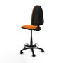 Tabouret Aýna taburete Contact permament de base Cuir écologique Orange Structure polyamide noire Sans accoudoirs Sans appui-tête Roulettes en nylon 50 mm