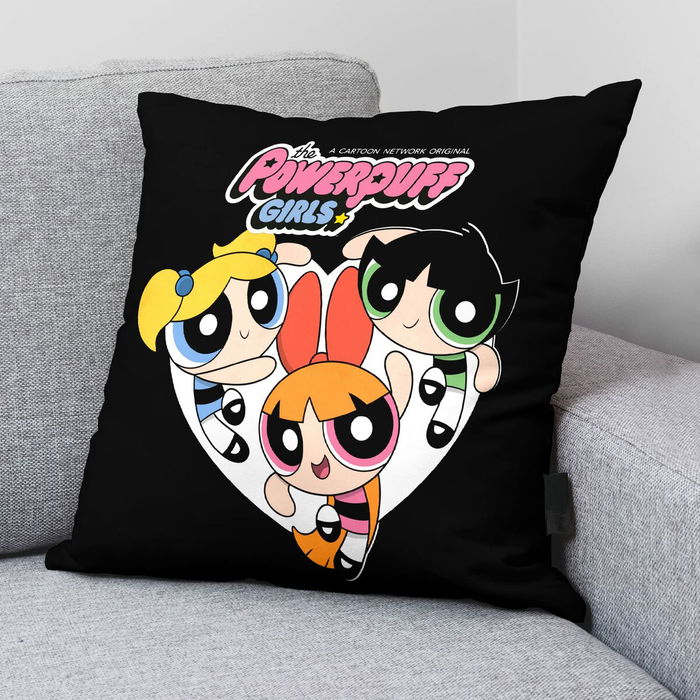 Housse de coussin Powerpuff Girls Powerpuff B Noir Multicouleur 45 x 45 cm