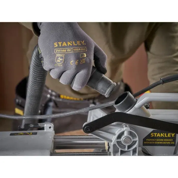 Stanley Fatmax SM1800-QS - Scie à onglet radiale filaire 1800W avec lame carbure 254 mm, coupe en biseau, ombre projetée, pour coupes précises (livrée avec accessoires)