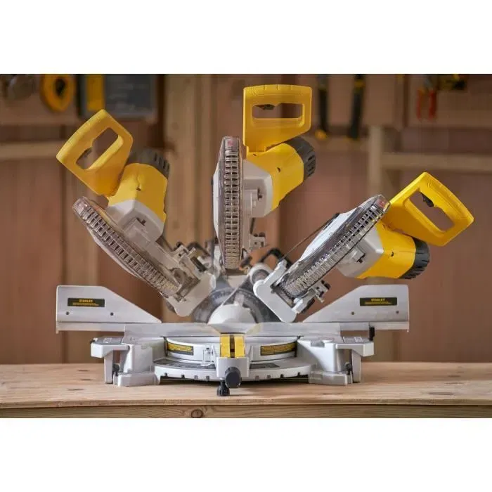 Stanley Fatmax SM1800-QS - Scie à onglet radiale filaire 1800W avec lame carbure 254 mm, coupe en biseau, ombre projetée, pour coupes précises (livrée avec accessoires)