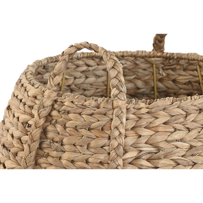 Panier décoratif Home ESPRIT Naturel Jacinthe d'eau Herbier marin (2 Pièces)