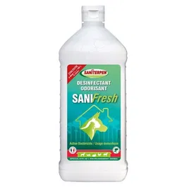 Saniterpen SANIfresh Déodorisant Désinfectant Concentré pour Sols et Surfaces - Parfum Frais, Bactéricide à 1%, Pour Maisons, Animaux, Garages