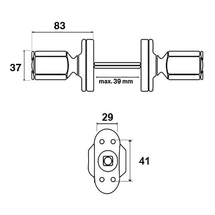 Edm 6807 Jeu de poignée récupérable en aluminium finition noire 37 x 83 x 69 mm blister Edm 6807 Jeu de poignée récupérable en aluminium finition noire 37 x 83 x 69 mm blister
