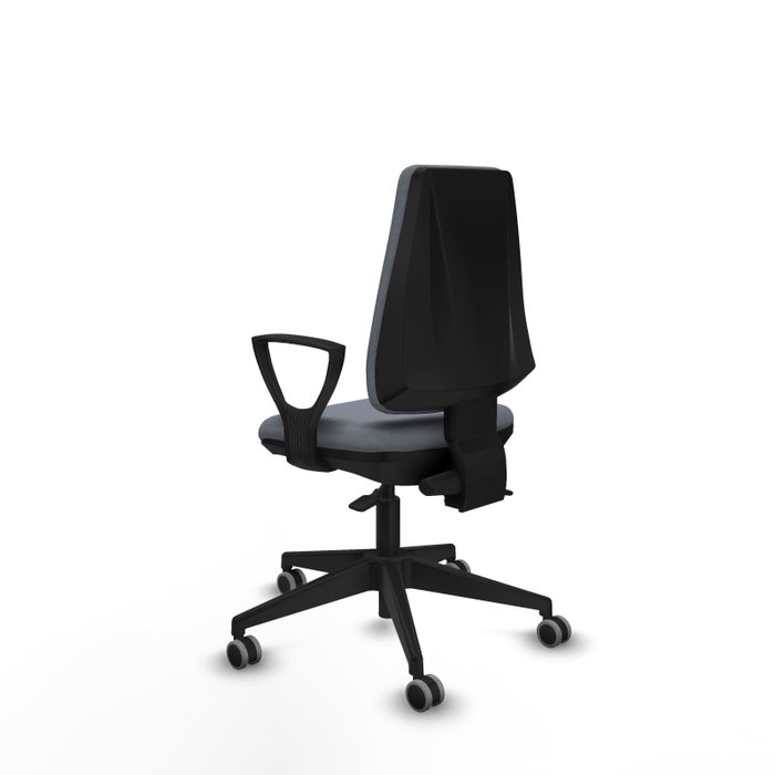 PIQUERAS Y CRESPO Chaise Elche Asynchrone Tissu Gris Base pyramidale noire