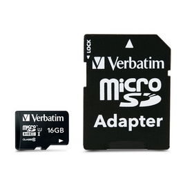 Carte Mémoire Micro SD avec Adaptateur Verbatim Premium 16 GB