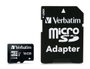 Verbatim Carte mémoire microSDHC 16 Go, Classe 10, 10 Mo/s, pour smartphone, GPS, appareil photo avec adaptateur SD