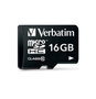 Verbatim Carte mémoire microSDHC 16 Go, Classe 10, 10 Mo/s, pour smartphone, GPS, appareil photo avec adaptateur SD
