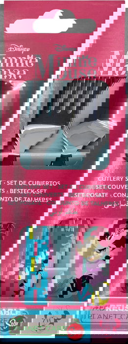 Minnie Ensemble De Couverts 2 Pièces Éliptiques Métalliques CZ11405 Acier Inoxydable Enfant 4+