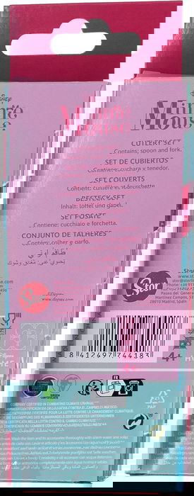 Minnie Ensemble De Couverts 2 Pièces Éliptiques Métalliques CZ11405 Acier Inoxydable Enfant 4+