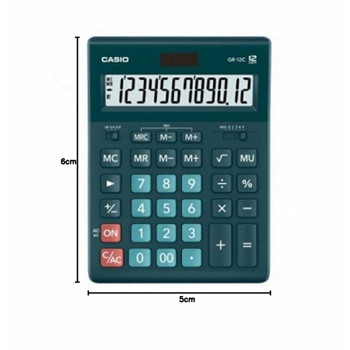 Calculatrice Casio GR-12C-DG Noir Vert Plastique