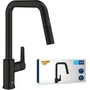 Grohe Robinet de cuisine avec douchette Start, bec haut, noir mat, 2 jets