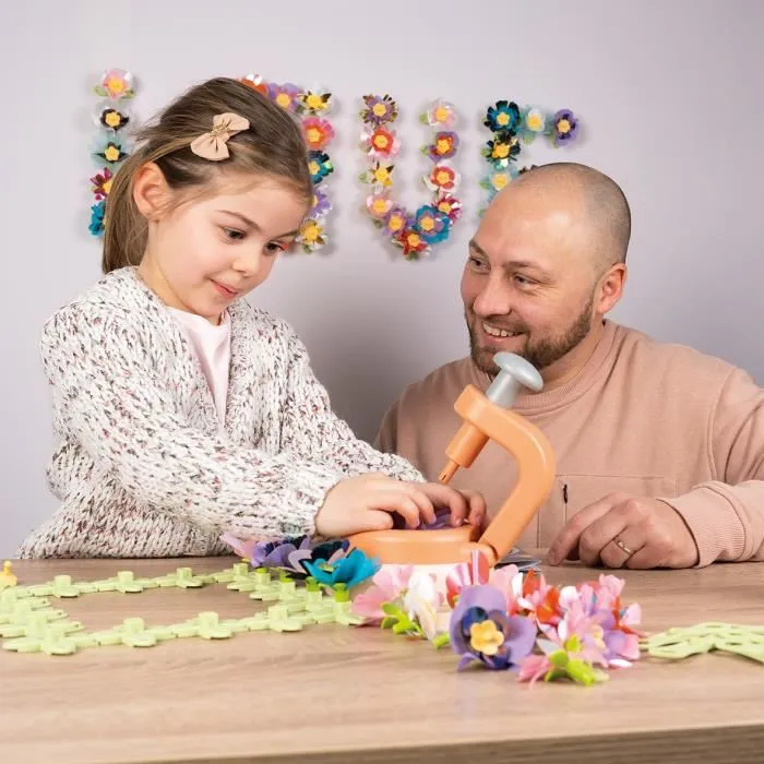 Smoby - Loisir créatif Set Décoration Fleurs avec 200 Accessoires pour Enfants - Objets Décoratifs - Fabriqué en France